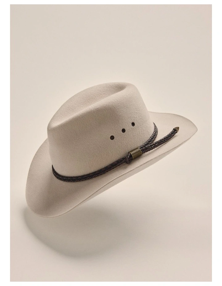 100% Merino Wool Drover Hat in Stone image 3