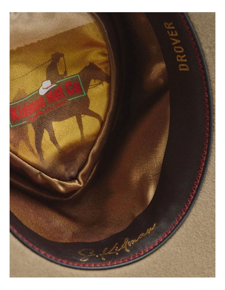 100% Merino Wool Drover Hat in Stone image 4