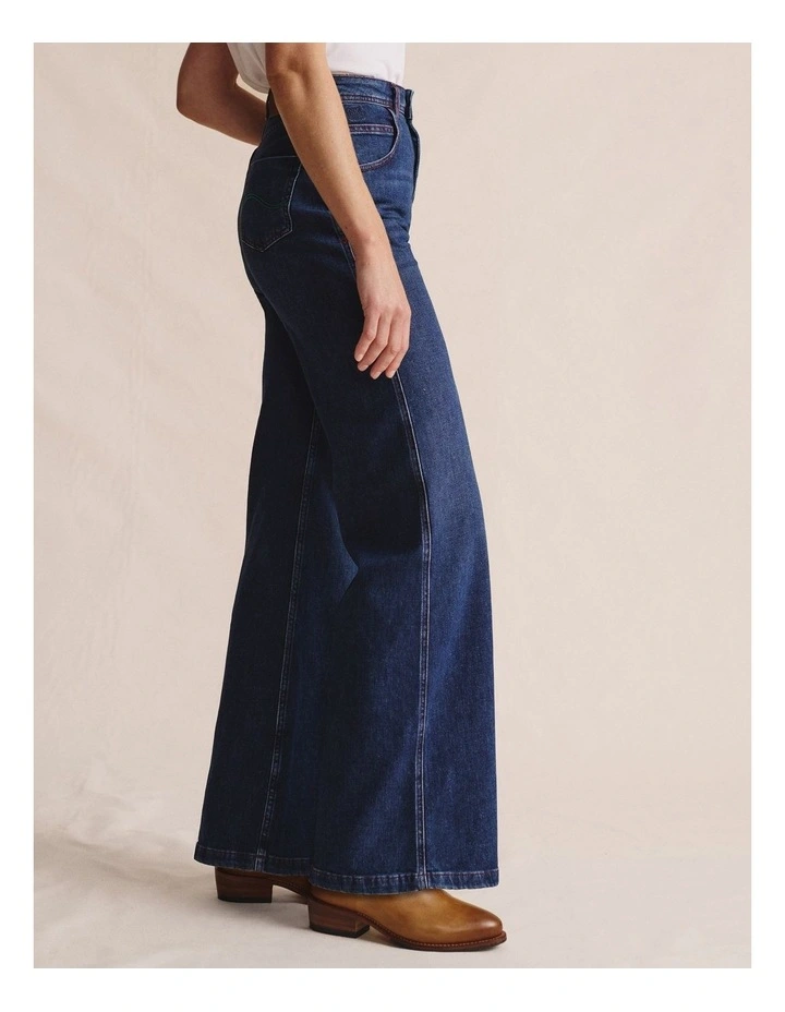 Yarra High Waisted Wide Leg Jean in Blue image 3