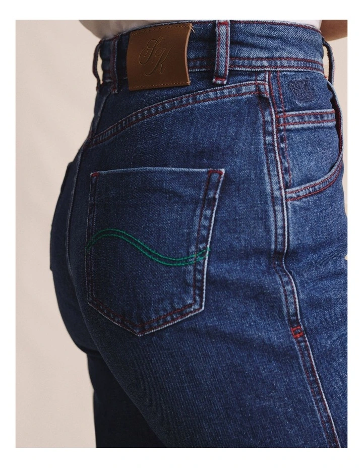 Yarra High Waisted Wide Leg Jean in Blue image 5