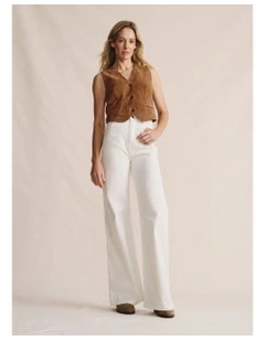 Yarra High Waisted Wide Leg Jean in White