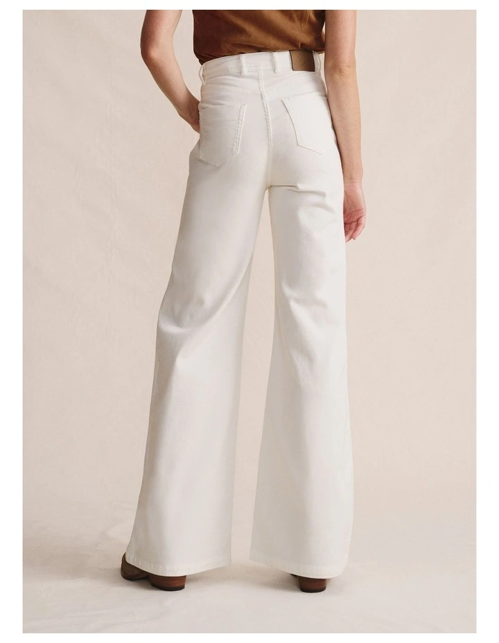 Yarra High Waisted Wide Leg Jean in White image 2