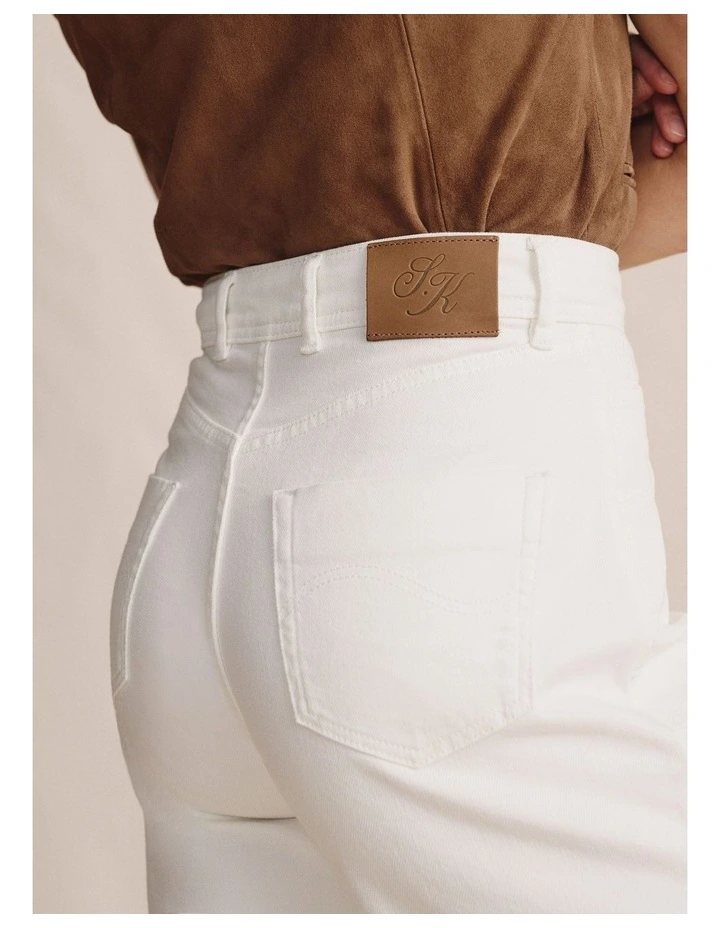 Yarra High Waisted Wide Leg Jean in White image 4