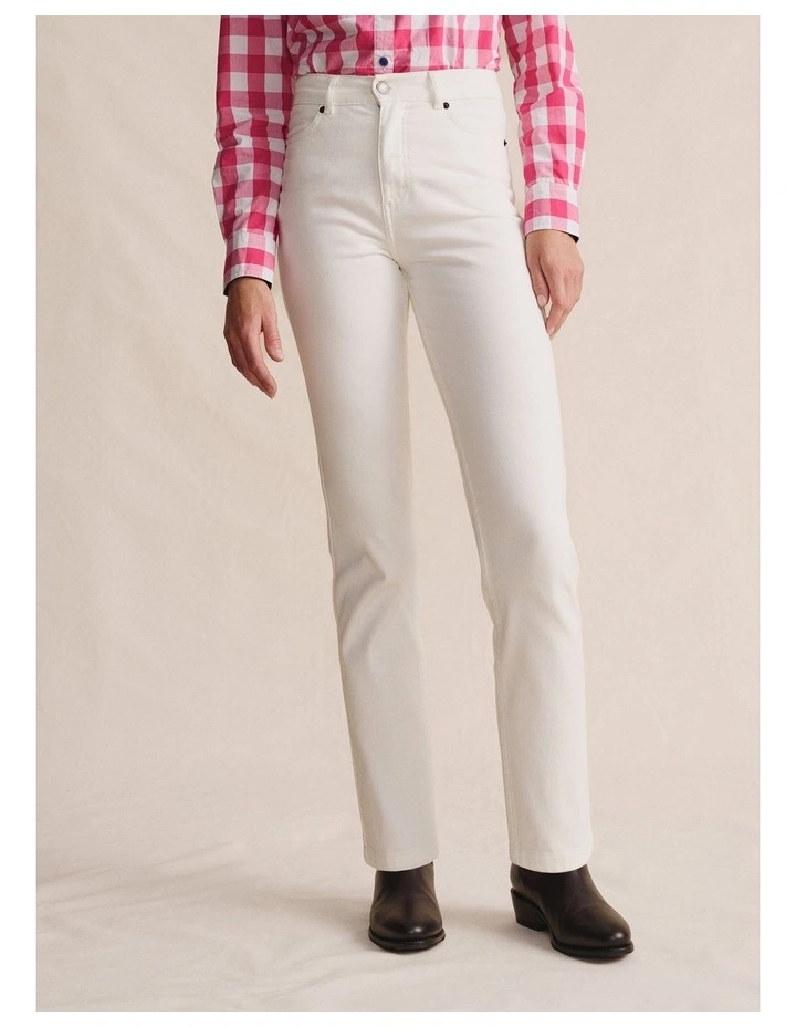Eyre Straight Leg High Rise Jean in White image 1