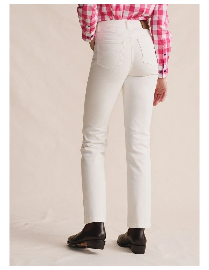 Eyre Straight Leg High Rise Jean in White image 2