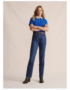 Eyre High Rise Straight Leg Jean 1PAW00063BLU in Blue