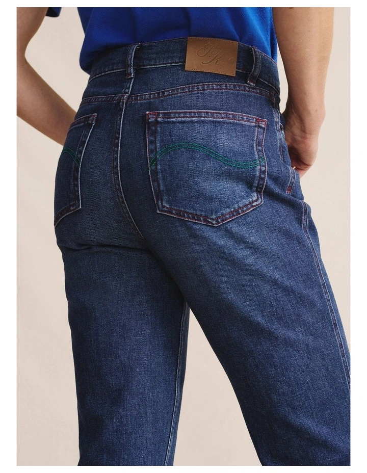 Eyre High Rise Straight Leg Jean 1PAW00063BLU in Blue image 5