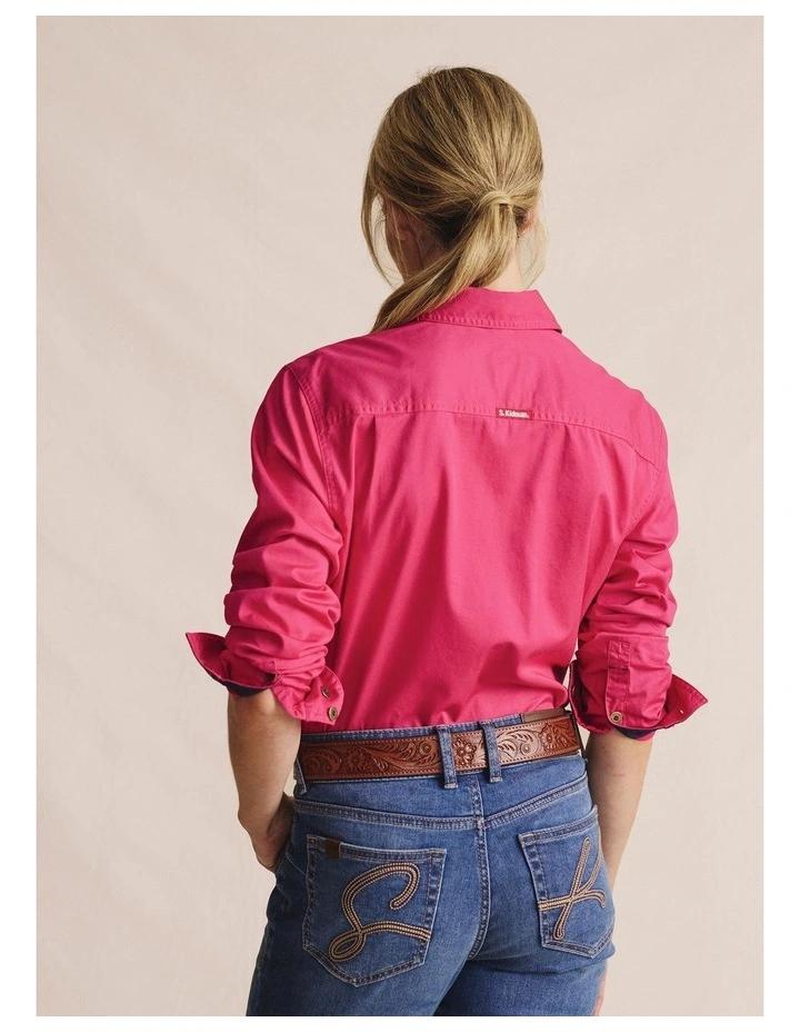 Spencer Full Placket Workshirt 1SHW00132 in Pink image 2