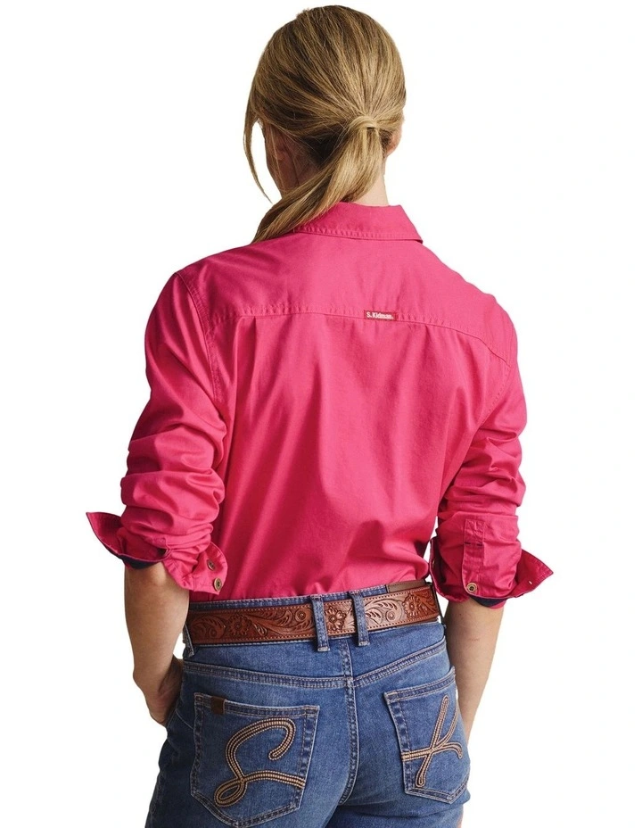 Spencer Full Placket Workshirt 1SHW00132 in Pink image 2