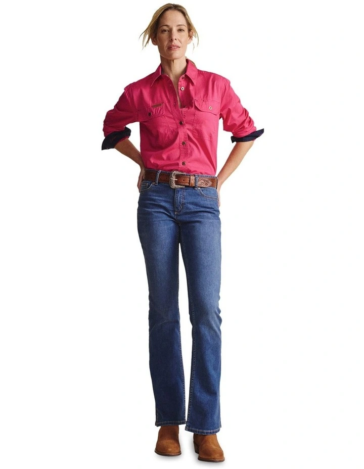 Spencer Full Placket Workshirt 1SHW00132 in Pink image 3