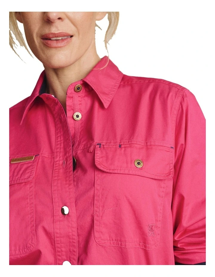 Spencer Full Placket Workshirt 1SHW00132 in Pink image 4