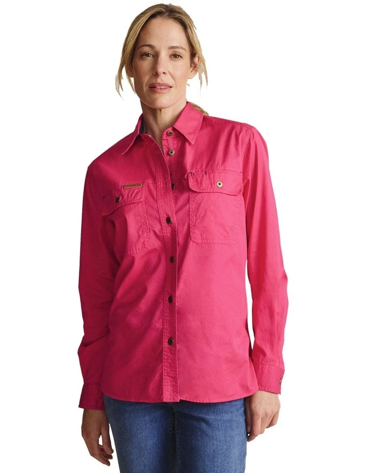 Spencer Full Placket Workshirt 1SHW00132 in Pink image 5