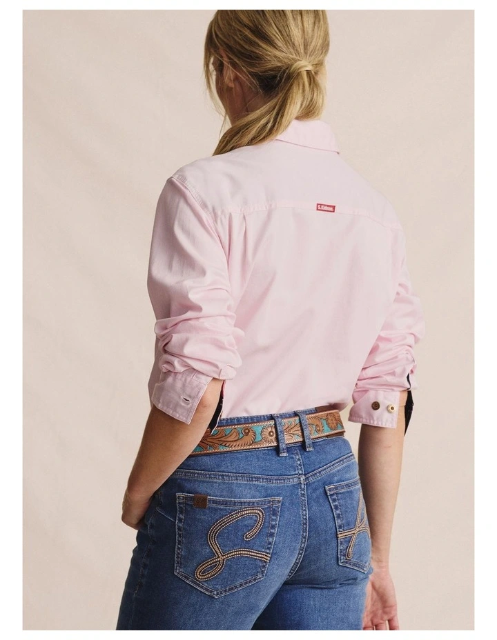 Spencer Full Placket Workshirt 1SHW00132PPNK in Pale Pink image 2