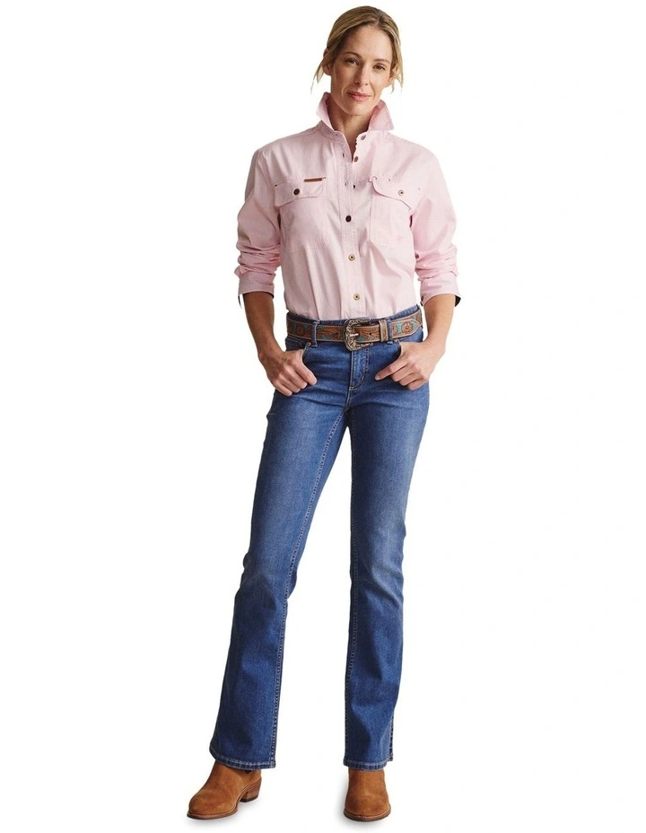 Spencer Full Placket Workshirt 1SHW00132PPNK in Pale Pink image 3
