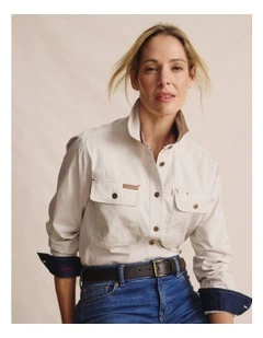 Spencer Full Placket Workshirt 1SHW00132 in Stone