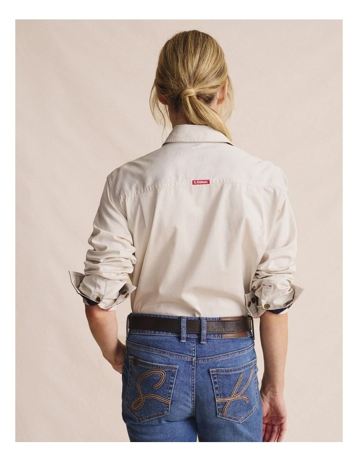 Spencer Full Placket Workshirt 1SHW00132 in Stone image 2