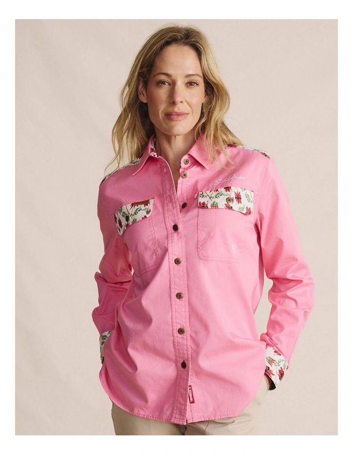 Spencer Full Placket 1SHW00026 Workshirt in Pink image 4