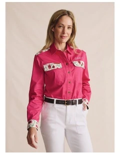 Spencer Full Placket Workshirt 1SHW00026 in Bright Pink