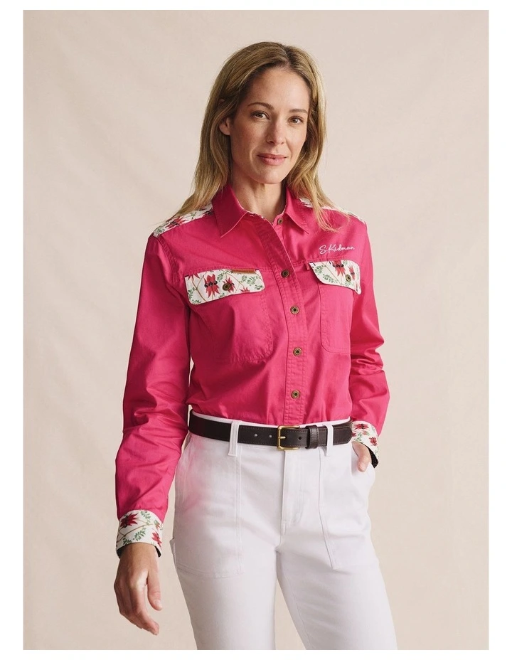 Spencer Full Placket Workshirt 1SHW00026 in Bright Pink image 1