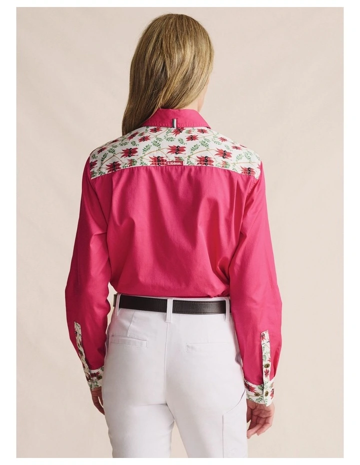 Spencer Full Placket Workshirt 1SHW00026 in Bright Pink image 2