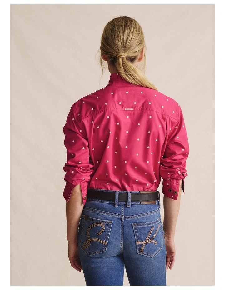 Lilly Pilly Full Placket Workshirt 1SHW00034 in Pink image 2