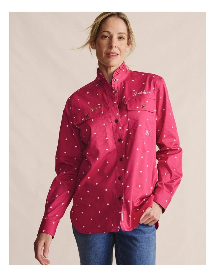 Lilly Pilly Full Placket Workshirt 1SHW00034 in Pink image 3