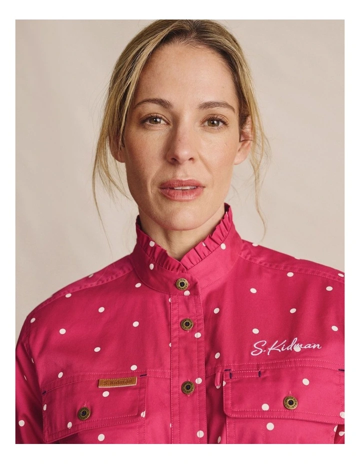 Lilly Pilly Full Placket Workshirt 1SHW00034 in Pink image 4