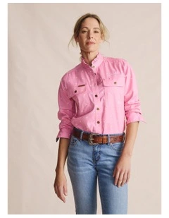 Lilly Pilly Full Placket Workshirt 1SHW00034 in Pale Pink