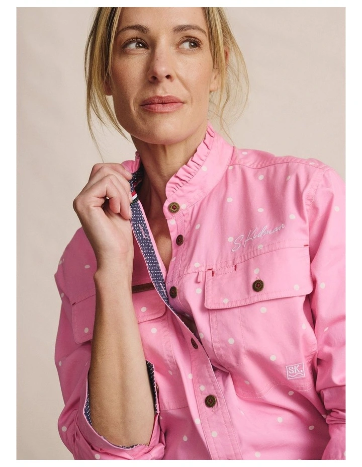 Lilly Pilly Full Placket Workshirt 1SHW00034 in Pale Pink image 3