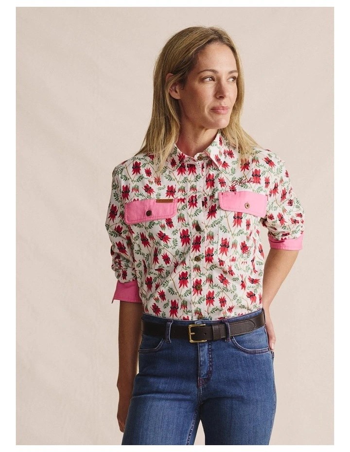 Spencer Full Placket Workshirt 1SHW00078 in Pink image 1