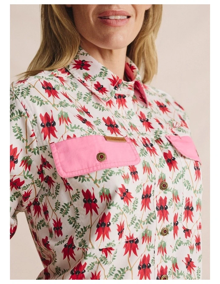 Spencer Full Placket Workshirt 1SHW00078 in Pink image 3