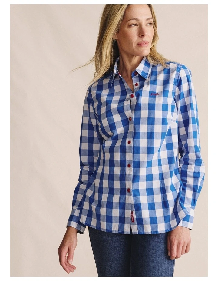 Redbank Long Sleeve Shirt 1SHW00016 in Mid Blue image 1