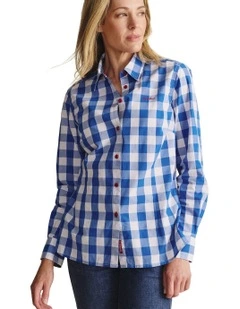 Redbank Long Sleeve Shirt 1SHW00016 in Mid Blue