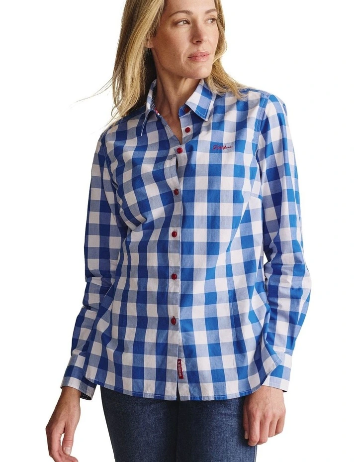 Redbank Long Sleeve Shirt 1SHW00016 in Mid Blue image 1