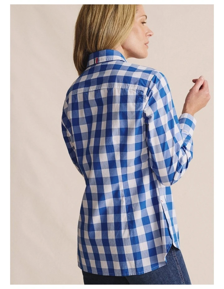 Redbank Long Sleeve Shirt 1SHW00016 in Mid Blue image 2