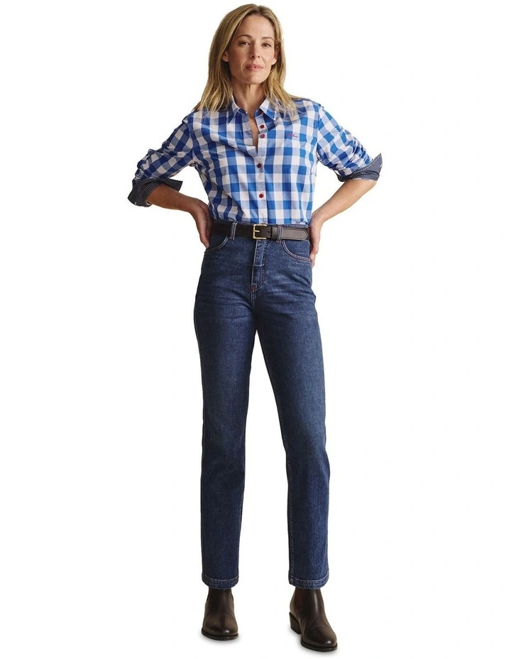 Redbank Long Sleeve Shirt 1SHW00016 in Mid Blue image 3