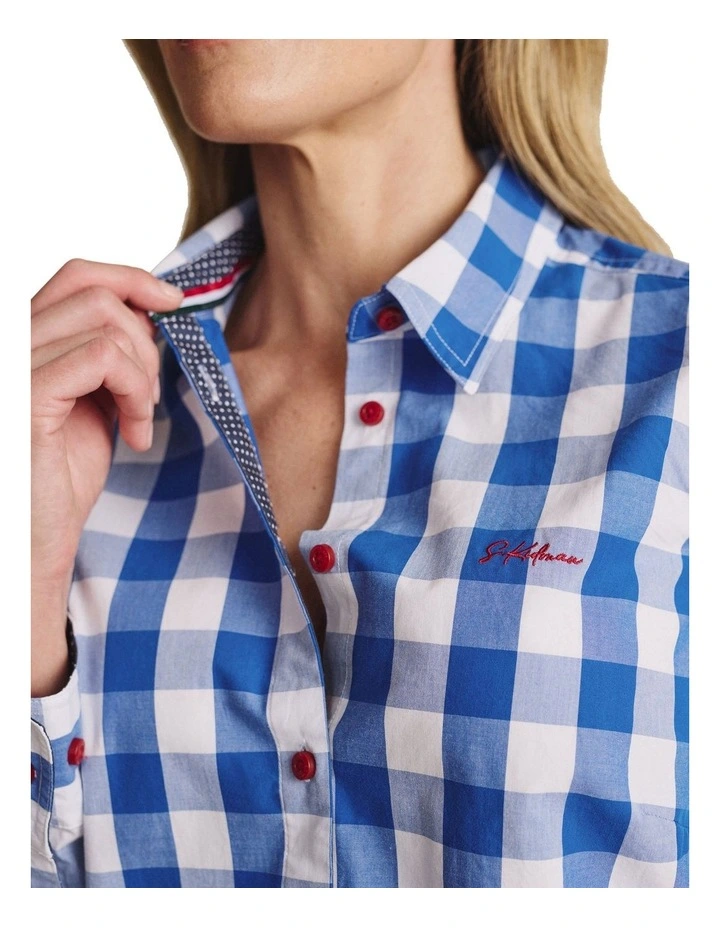 Redbank Long Sleeve Shirt 1SHW00016 in Mid Blue image 4