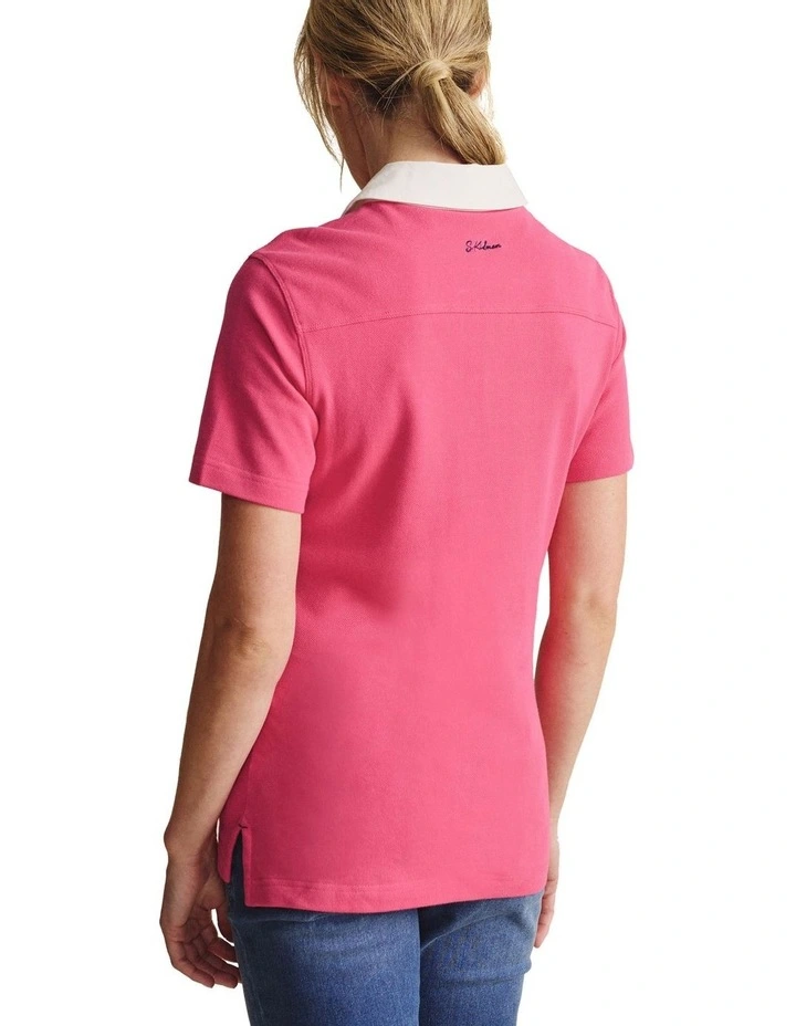 Tuli Short Sleeve Polo Shirt 1POW00011 in Pink image 2