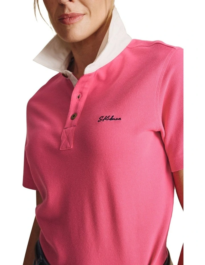 Tuli Short Sleeve Polo Shirt 1POW00011 in Pink image 4
