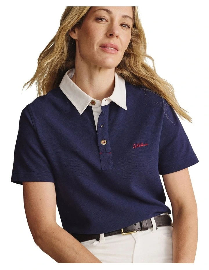 Tuli Short Sleeve Polo Shirt 1POW00011 in Navy image 4