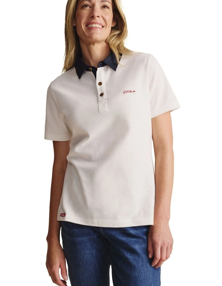 Tuli Short Sleeve Polo Shirt 1POW00011 in White image 1
