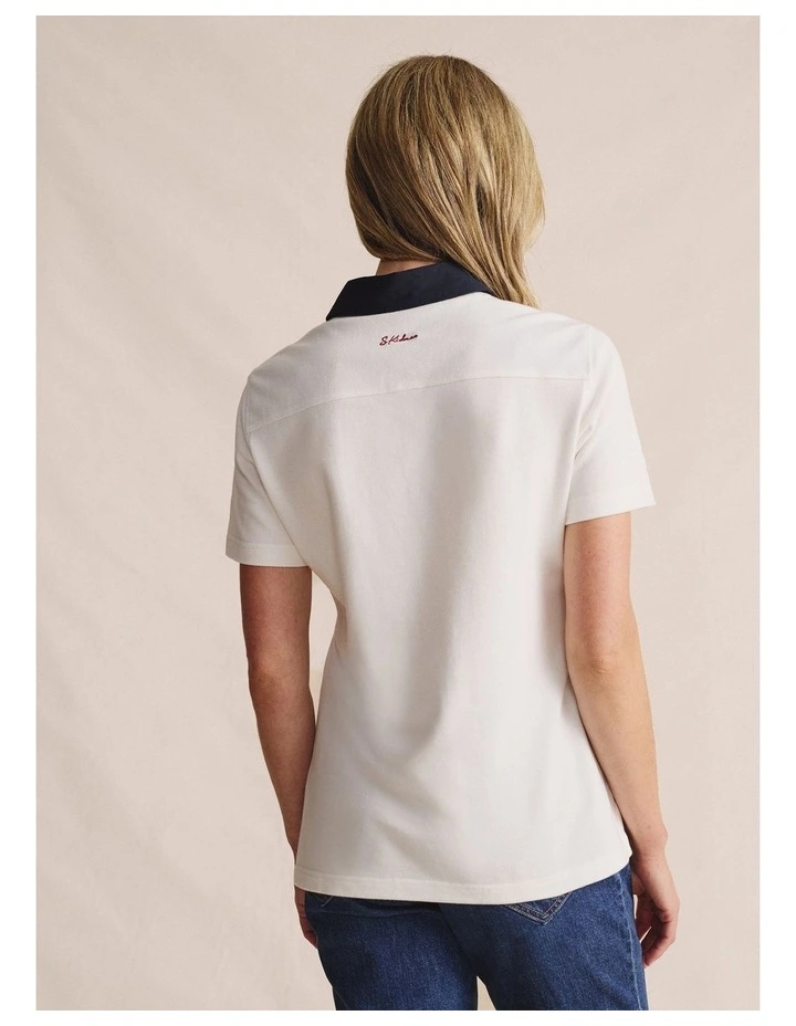 Tuli Short Sleeve Polo Shirt 1POW00011 in White image 2