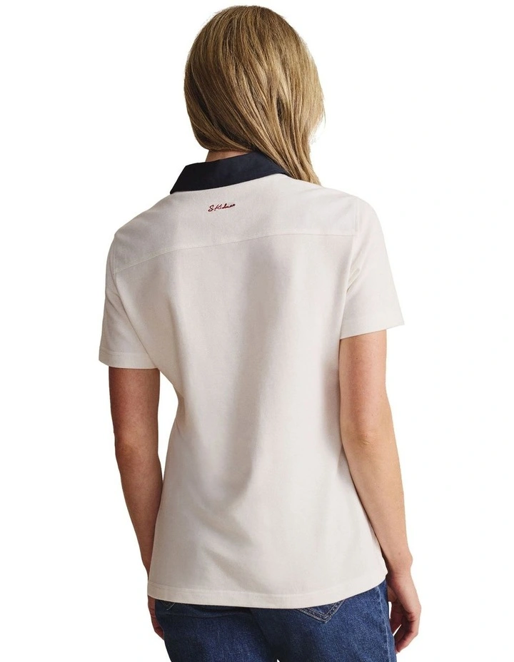 Tuli Short Sleeve Polo Shirt 1POW00011 in White image 2