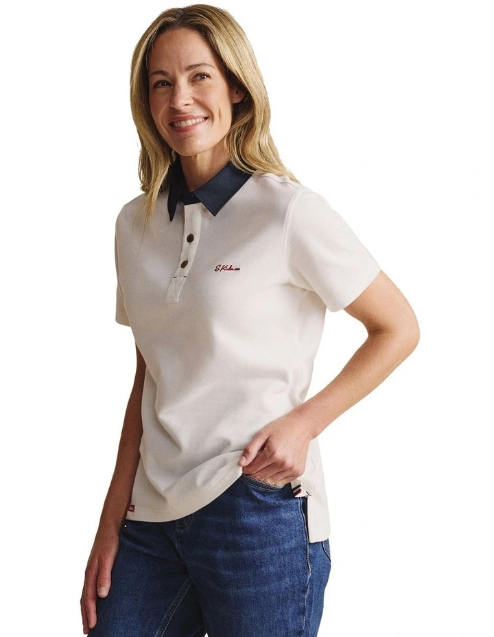 Tuli Short Sleeve Polo Shirt 1POW00011 in White image 3