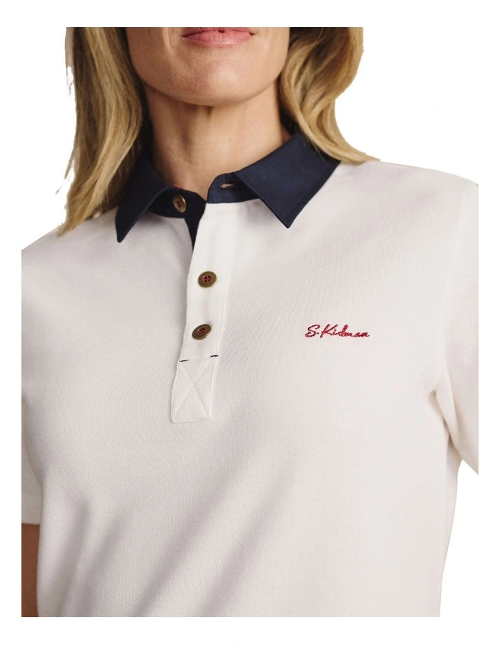 Tuli Short Sleeve Polo Shirt 1POW00011 in White image 5