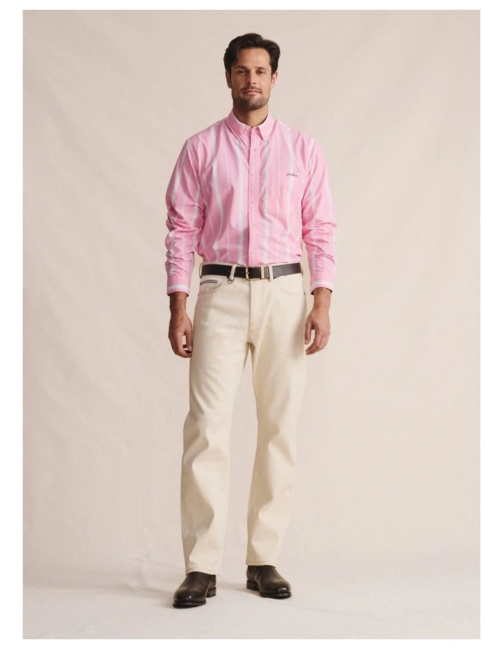 5 Pocket (Long 38) Mid Rise Jeans 1PAM00152L in Ecru image 2