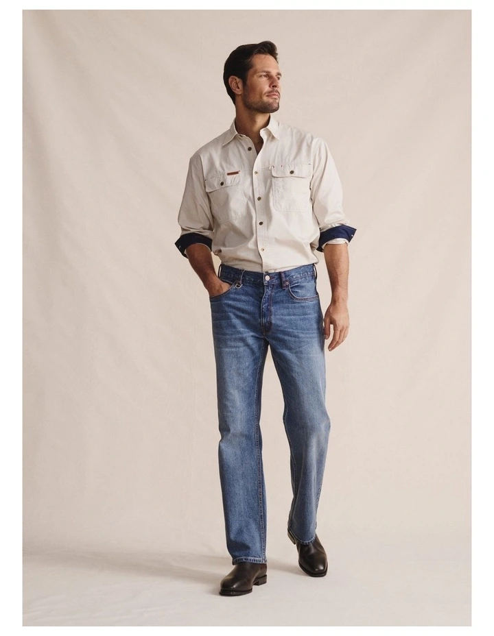 Geurie 5 Pocket (Reg 32) Mid Rise Jeans 1PAM00050R in Mid Wash image 5