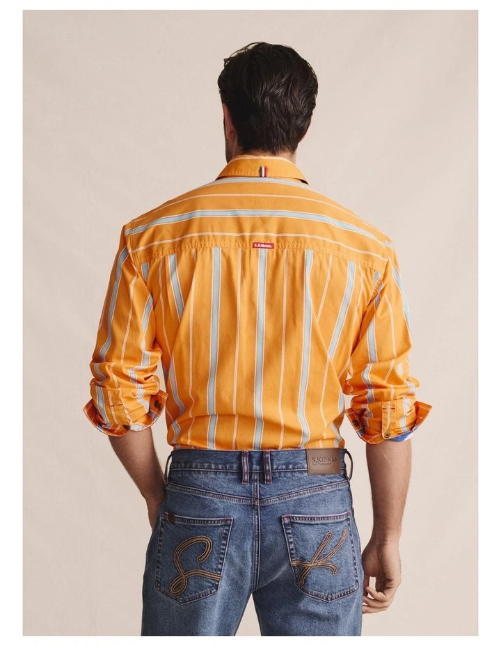 Armstrong Full Placket Work Shirt 1SHM00110 in Orange image 2