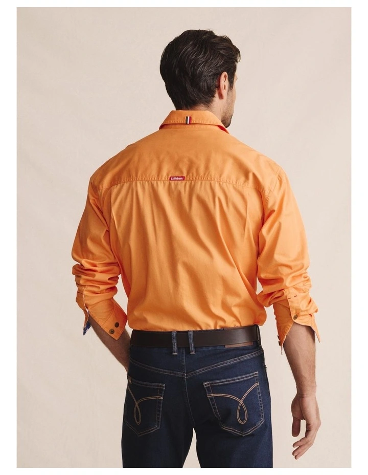 Armstrong Full Placket Work Shirt in Orange image 2