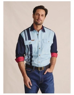 Armstrong Full Placket Work Shirt in Sky Blue